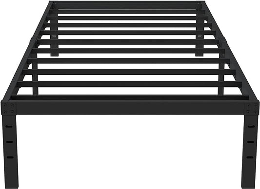 Twin Bed Frame No Box Spring Needed, 14 Inch Heavy Duty Metal Platform Bed Frame Twin Size with Storage, 2500lbs Steel Slats Support, Easy Assembly, Black