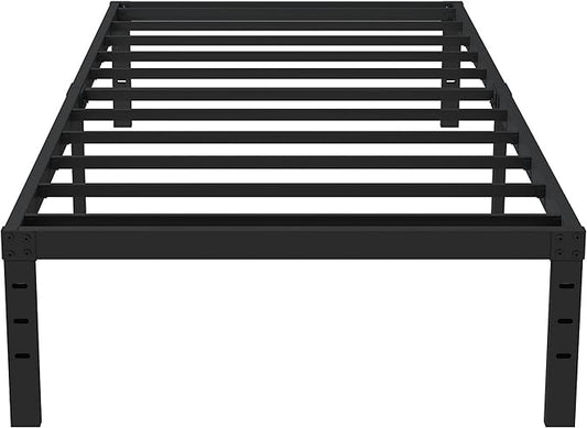 Twin XL Bed Frame No Box Spring Needed, 14 Inch Heavy Duty Metal Platform Bed Frame Twin XL Size with Storage, 2500lbs Steel Slats Support, Easy Assembly, Black