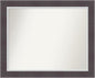 Amanti Art Brown Bathroom Mirror for Over Sink, 28x34 Ellie Brown Silver Rectangle Vanity Mirror, Large Modern Frame, Hangs Horizonally and Vertically, Bathroom Wall Decor, Non-Beveled Edge