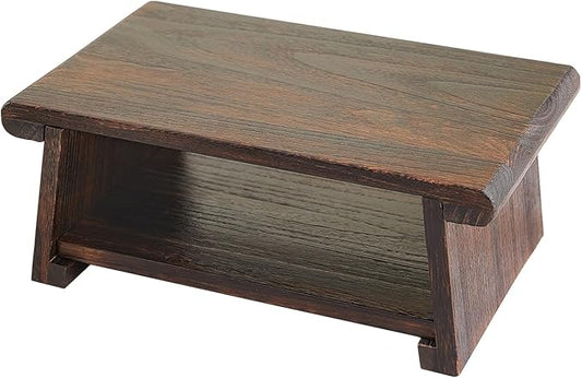 Folding Altar Table,Japanese Low Table for Sitting on The Floor,Wood Low Meditation Table,Tea&Coffee Table for Living Room,Foldable Floor Table, Brown