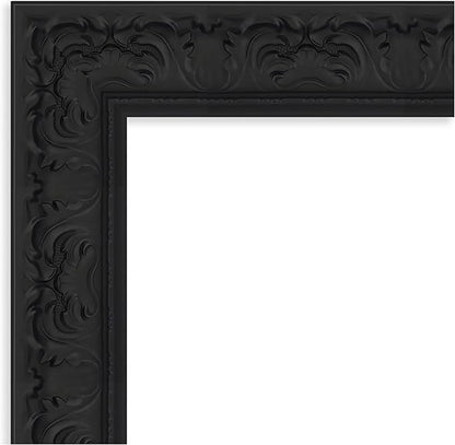Amanti Art Black Bathroom Mirror for Over Sink, 31x25 Luxe Black Rectangle Vanity Mirror, Medium Traditional Frame, Hangs Horizonally and Vertically, Bathroom Wall Decor, Beveled Edge