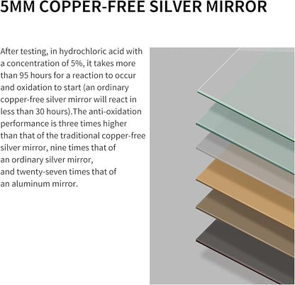 Large Modern Bathroom Mirror with Black Frame, 5mm Copper Free Silver Mirror,Black Frame, Easy Installation (Black, 36" L x 30" W)