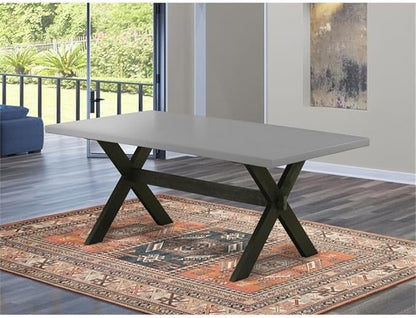 East West Furniture XT697 X-Style Kitchen Dining Table - a Rectangle Solid Wood Table Top with Stylish Legs, 40x72 Inch, Multi-Color