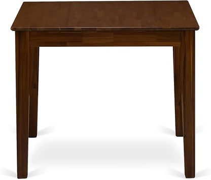 East West Furniture OXEL5-AWA-05 5 Piece Dining Room Furniture Set Consist of a Square Dining Table and 4 Upholstered Parson Chairs, 36x36 Inch, Antique Walnut