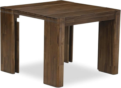 X02DA-208-32 5-Pc Mid Century Dining Table Set contains an Extendable Rectangle Kitchen Table, 2 Polyester Dining Chairs and 2 Modern Benches, 39x120 Inch, Antique Walnut
