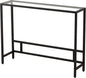 MAJARO Small Modern Console Table for Entryway, Tempered Glass with Metal Frame Sofa Table for Living Room, Hallway, Office (Single-Layer, Black)