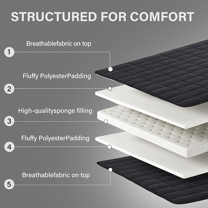 Welnow Japanese Futon Floor Mattress, Queen Size Thick Tatami Mat Portable & Foldable Roll Up Floor Bed Mattress with Storage Bag, Sleeping Pad for Adults, Dorm, Guest Bed, Camping and Travel, Grey