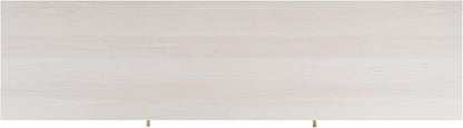 SAFAVIEH Claude TV Stand for up to 65" Flatscreen – Bleached White & Natural Rattan, 2 Sliding Doors with Interior Storage, 2 Open Shelves, Entertainment Media Console (MED9610C)