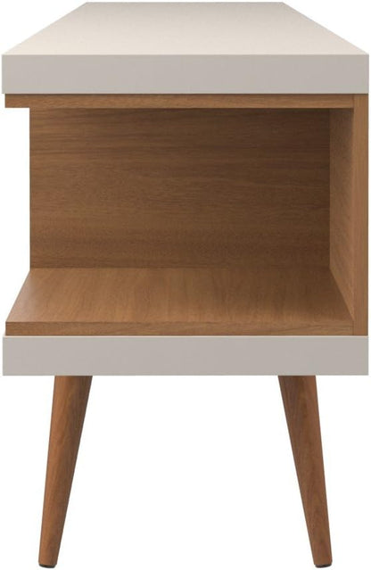 Manhattan Comfort Utopia 70.47" Freestanding Entertainment Center for Living Room, Mid Century Modern TV Stand with Shelves, Storage and Media Holes, Fits 65" Screens, Maple Cream