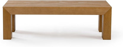 Plank+Beam Modern Rectangular Coffee Table, 48", Medium Sized Coffee Table, Center Tables for Small Spaces, Living Space Medium Tea Table, Pecan Wirebrush