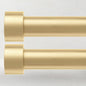 2 Pack Curtain Rods for Windows 72 to 144 Inch, 1 Inch Gold Curtain Rods Set, Adjustable Heavy Duty Curtain Rod, Outdoor Curtain Rods for Patio Bedroom, Drapery Rods with End Cap, Size 32"- 150"