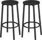 HOOBRO Bar Stool Set, Counter Height Stools with Footrest, Sturdy Steel Frame, for Dining Room, Kitchen Island, Party, Easy Assembly, Black BK03BY01N1
