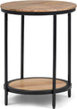 SIMPLIHOME Jenna Industrial 18 inch Wide Metal Round Accent Side Table in Natural for the Living Room and Bedroom
