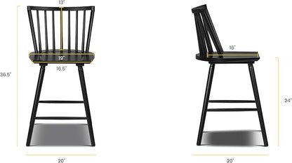 POLY & BARK Talia 24" Counter Stool in Black