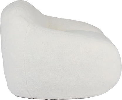 Furniliving Bean Bag Chair, Oversized Bean Bag Couch for Adults Comfy Bean Bag Sofa with Back Support, Giant Bean Bag Chair Stuffed Floor Sofa for Living Room Bedroom Dorm Office, Teddy, Off White