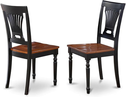 East West Furniture DLPL5-BCH-W 5 Piece Kitchen Table & Chairs Set Includes a Round Dining Table with Dropleaf and 4 Dining Room Chairs, 42x42 Inch, Black & Cherry