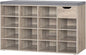 DINZI LVJ Shoe Bench, Entryway Storage Bench with Drawer and 15 Cubbies, Cubby Shoe Rack with Adjustable Shelves, Shoe Organizer Cabinet for Living Room, Bedroom, Mudroom, Closet and Garage, Greige