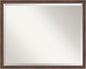 Amanti Art Brown Bathroom Mirror for Over Sink, 24x30 Florence Medium Brown Rectangle Vanity Mirror, Large Casual Frame, Hangs Horizonally and Vertically, Bathroom Wall Decor, Beveled Edge