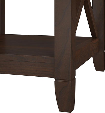 Bush Furniture Key West Small 2 Shelf Bookcase in Bing Cherry, Compact Home Organizer, Vertical Storage Solution, Bookshelf for Office or Living Room