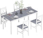 SogesPower Dining Table Set for 4, 5-Piece Wood Kitchen Dining Table Set with 4 Chairs for Kitchen Dining Room Restaurant Small Space, 47" Grey&White