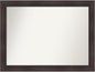 Amanti Art Brown Bathroom Mirror for Over Sink, 33x44 Sloped Espresso Rectangle Vanity Mirror, X-Large Modern Frame, Hangs Horizonally and Vertically, Bathroom Wall Decor, Non-Beveled Edge