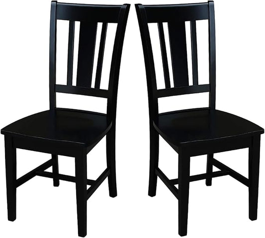 Set of Two San Remo SplatBack Dining Chairs, Black