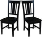 Set of Two San Remo SplatBack Dining Chairs, Black