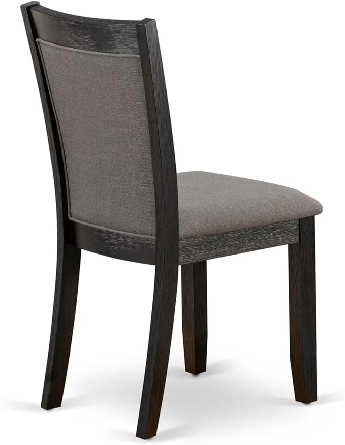 East West Furniture V677MZ650-5 5 Piece Kitchen Table Set Includes a Rectangle Dining Room Table with V-Legs and 4 Dark Gotham Grey Linen Fabric Parsons Chairs, 40x72 Inch, Multi-Color