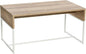 Household Essentials Wrap Rectangular Coffee Table Coastal Oak Rustic Wood Grain and White Metal