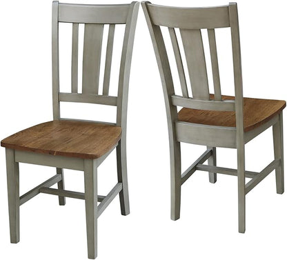 International Concepts San Remo Splatback Chair, Distressed Hickory/Stone