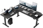Agilestic 75 Inch L Shaped Standing Desk Adjustable Height, Corner Standing Desk, Sit Stand Up Computer Table, Splice Board, Black