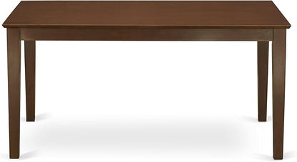 East West Furniture CAML5C-MAH-LC 5 Piece Dining Room Furniture Set Includes a Rectangle Kitchen Table and 2 Faux Leather Dining Chairs with 2 Benches, 36x60 Inch, Mahogany