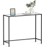 VASAGLE 39.4 Inches Console Table, Tempered Glass Sofa Table, Modern Entryway Table, Metal Frame, Easy to Assemble, Adjustable Feet, for Living Room, Hallway, Black ULGT026B01