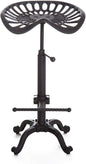 Industrial Bar Stool-Swivel Tractor Seat-Kitchen Dining Counter Chair-Extra Pub Height- Adjustable 24.8-31"-Iron Cast Design