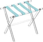 Sumerflos Acrylic Luggage Rack for Guest Room - Foldable Suitcase Stand with Leather Straps for Bedroom Living Room Hotel Heavy-Duty, Holds up to 50-100 lb lightweight Space Saving (Blue & Handle - 1 Pcs)