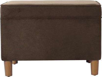 Home Decor | Dinah Collection Modern Storage Ottoman | Ottoman with Storage for Living Room & Bedroom(Chocolate Brown Velvet)