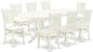East West Furniture VAVA9-LWH-W 9 Piece Dining Room Table Set Includes an Oval Kitchen Table with Butterfly Leaf and 8 Dining Chairs, 40x76 Inch, Linen White