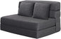 ANONER 60" Fold Sofa Bed Couch Memory Foam with 2 Pillows Futon Sleeper Chair Guest Bed and Fold Out Couch, Washable Cover Queen Size, Dark Gray