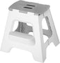 Vigar Compact Step Stool Foldable, 16-inch Two-Step Stools for Adults up to 330 Pound, Lightweight Stool, Non-Slip Folding Step Stool, Gray