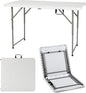4ft Plastic Folding Table, Kids Folding Activity Table for Classrooms and Home,Indoor Outdoor Heavy Duty Portable Handle, Lock for Picnic, Party, Pong, Camping - White (4ft)