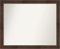 Amanti Art Brown Bathroom Mirror for Over Sink, 27x33 Wildwood Brown Rectangle Vanity Mirror, Large Country Rustic Frame, Hangs Horizonally and Vertically, Bathroom Wall Decor, Non-Beveled Edge