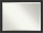 Amanti Art Black Bathroom Mirror for Over Sink, 34x44 Shipwreck Black Narrow Rectangle Vanity Mirror, X-Large Rustic Farmhouse Frame, Hangs Horizonally and Vertically, Bathroom Wall Decor, Beveled