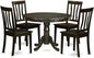 East West Furniture HLAN5-CAP-W 5 Piece Dining Table Set for 4 Includes a Round Kitchen Table with Pedestal and 4 Kitchen Dining Chairs, 42x42 Inch, Cappuccino