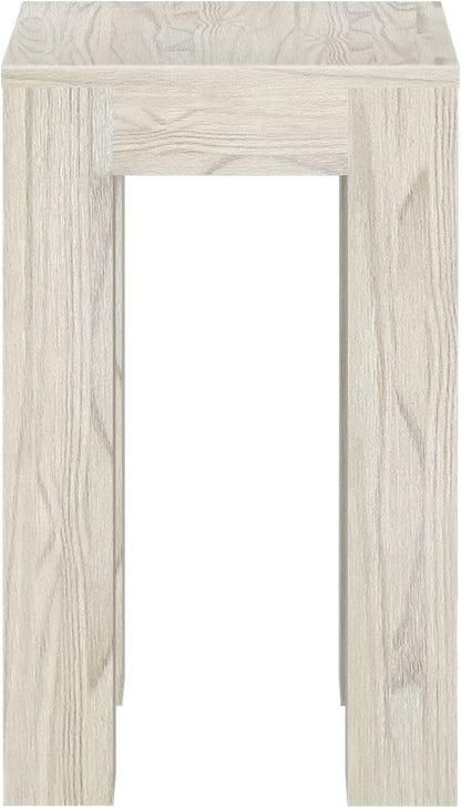 Plank+Beam Modern Rectangular Side Table, Slim Side Table for Living Room, Narrow Nightstand for Small Spaces, Wood End Table for Bedroom, White Sand Wirebrush