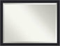 Amanti Art Black Bathroom Mirror for Over Sink, 34x44 Dalat Black Rectangle Vanity Mirror, X-Large Traditional Frame, Hangs Horizonally and Vertically, Bathroom Wall Decor, Beveled Edge