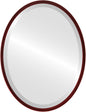 OVALCREST - Oval Wooden Beveled Wall Mirror for Home Decor, Bathroom, Vanity, Bedroom, Living Room, Hallway - London Style (Black Cherry) 23.1 x 29.1