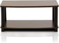 Furinno Turn-N-Tube 2-Tier TV Riser, Small Elevated No Tools TV Stand for TV up to 32 inch, 15.8" x 23.8" x 11", Dark Brown/Black