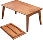 Japanese Floor Table No Assembly Required Bamboo Folding Walnut Coffee Table Bedroom 23.6x15.7x9.8in Furniture Low Tea Table for Sitting on The Floor Walnut Small
