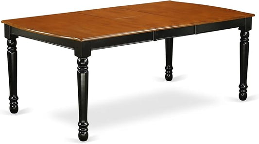 East West Furniture DOT-BCH-T Dover Kitchen Dining Table - a Rectangle Wooden Table Top with Butterfly Leaf & Stylish Legs, 42x78 Inch, Black & Cherry