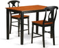 East West Furniture YAKE3-BLK-W 3 Piece Kitchen Counter Set for Small Spaces Contains a Rectangle Dining Room Table and 2 Dining Chairs, 30x48 Inch, Black & Cherry